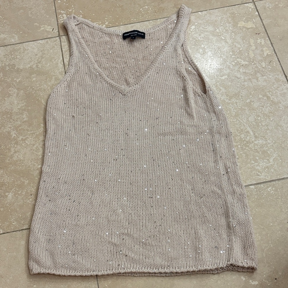 Generation Love Beige Knit Tank Top